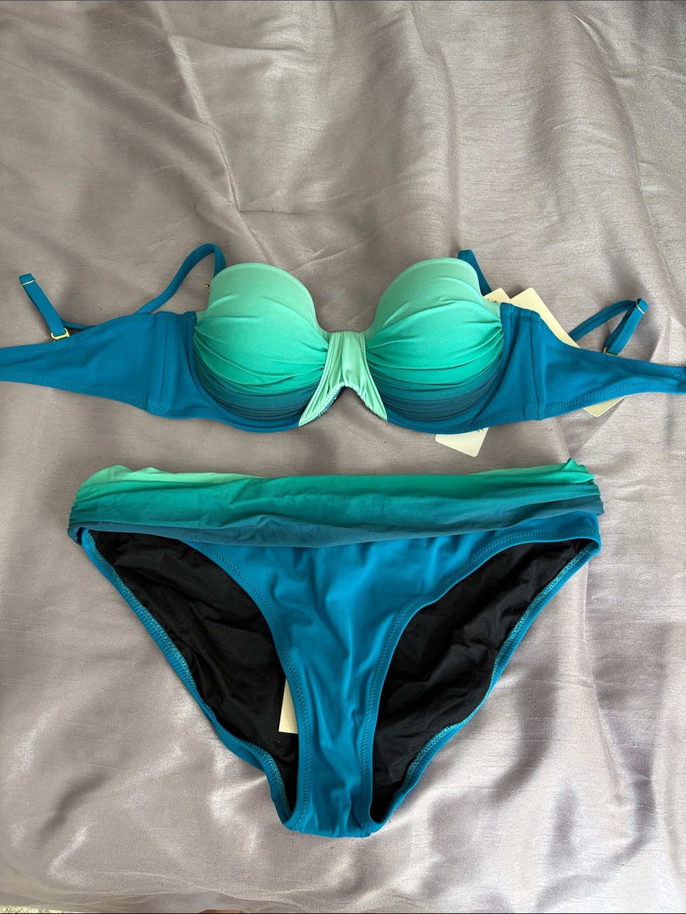 Gottex Teal-to-Mint Ombre Push-Up Bikini Set